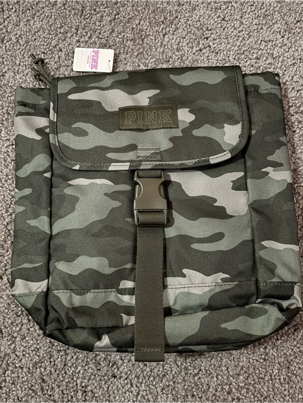 PINK Victoria's Y2K Camo Utility Backpack - Olive Green